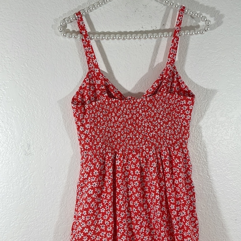 OLD NAVY RED FLORAL WAIST-DEFINED TIE-FRONT CAMI JUMPSUIT SIZE XS NEW - Picture 6 of 10